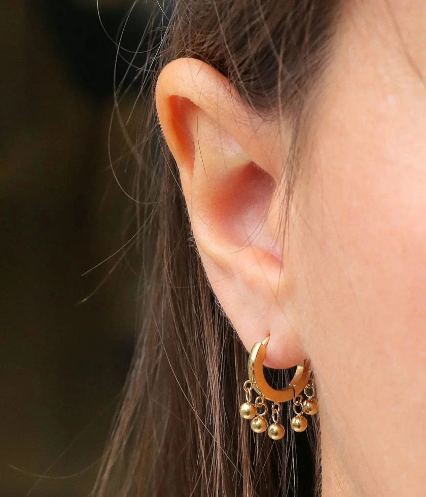 Boucles D'oreilles Pia (Acier Doré) 4 Boucles D'oreilles Pia (Acier Doré) – Image 2