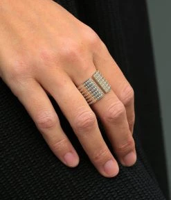 Bague Rockefeller (Acier Doré) -Zagbijoux Boutique Bague Rockefeller 1