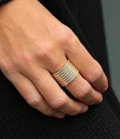 Bague Rockefeller (Acier Doré) -Zagbijoux Boutique Bague Rockefeller 2