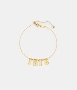 Bracelet Lettre Personnalisable (Acier Doré)