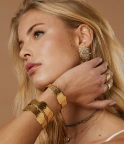 Manchette Tayara (Acier Doré) -Zagbijoux Boutique SBJ19924 01MAT P2