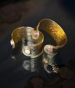 Jonc Hermana (Acier Doré) -Zagbijoux Boutique SBJ19935 01SEL NM1