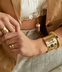 Jonc Tolbiac (Acier Doré) -Zagbijoux Boutique SBJ19991 01GRN P1