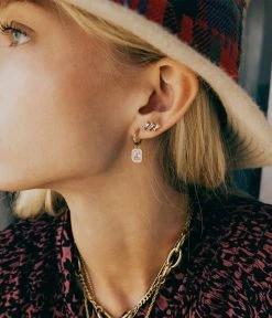 Boucles D'oreilles Nikki (Acier Doré) -Zagbijoux Boutique SEC12062 01WHT P1