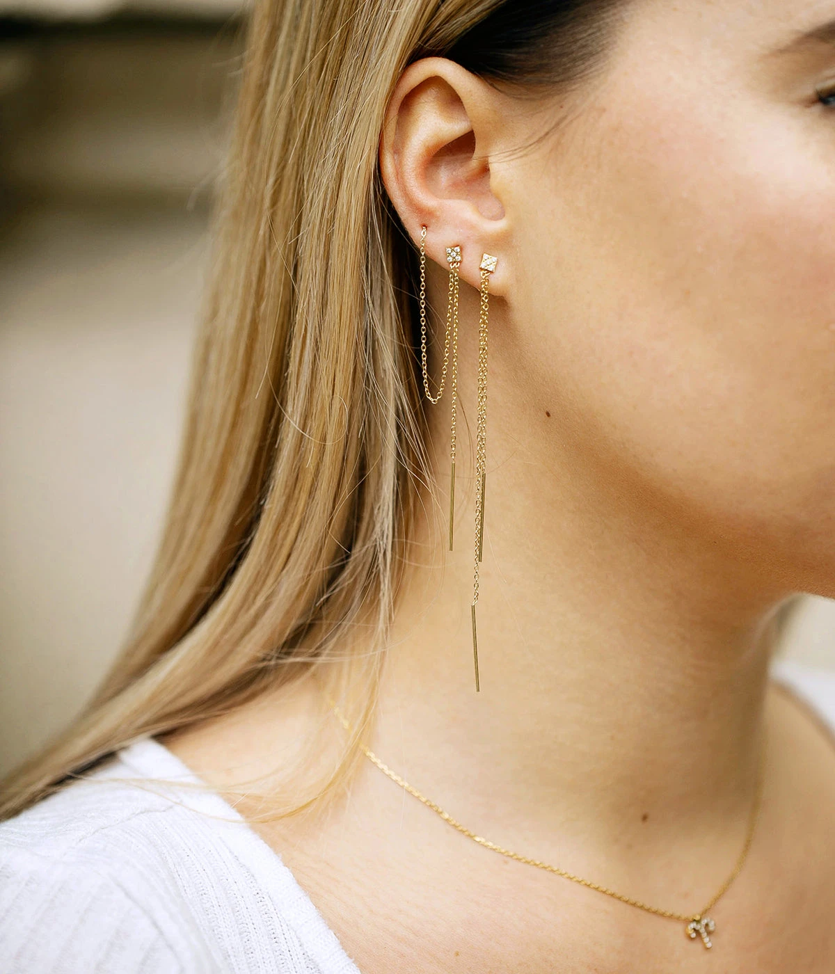 Boucles D'oreilles Nuit (Acier Doré) 4 Boucles D'oreilles Nuit (Acier Doré) – Image 2