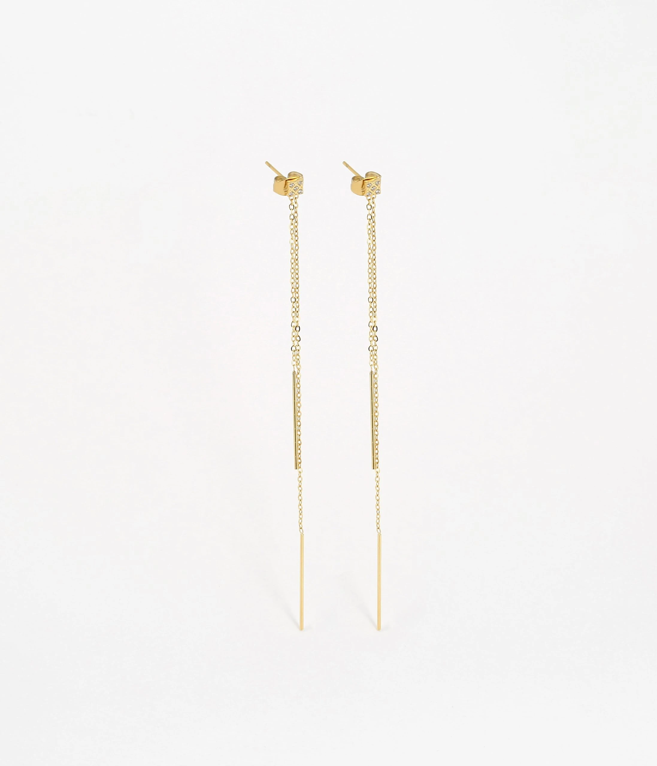 Boucles D'oreilles Nuit (Acier Doré) 3 Boucles D'oreilles Nuit (Acier Doré)