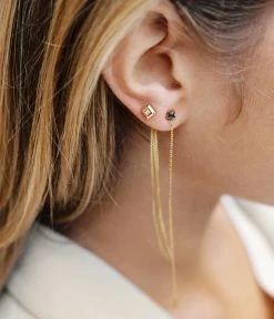 Boucles D'oreilles Aurore (Acier Doré) -Zagbijoux Boutique SEL18200 01WHT P1