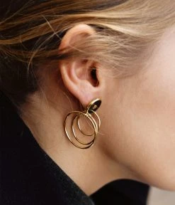 Boucles D'oreilles Sven (Acier Doré) 8 Boucles D'oreilles Sven (Acier Doré) -Zagbijoux Boutique SEL18215 01BLK P1