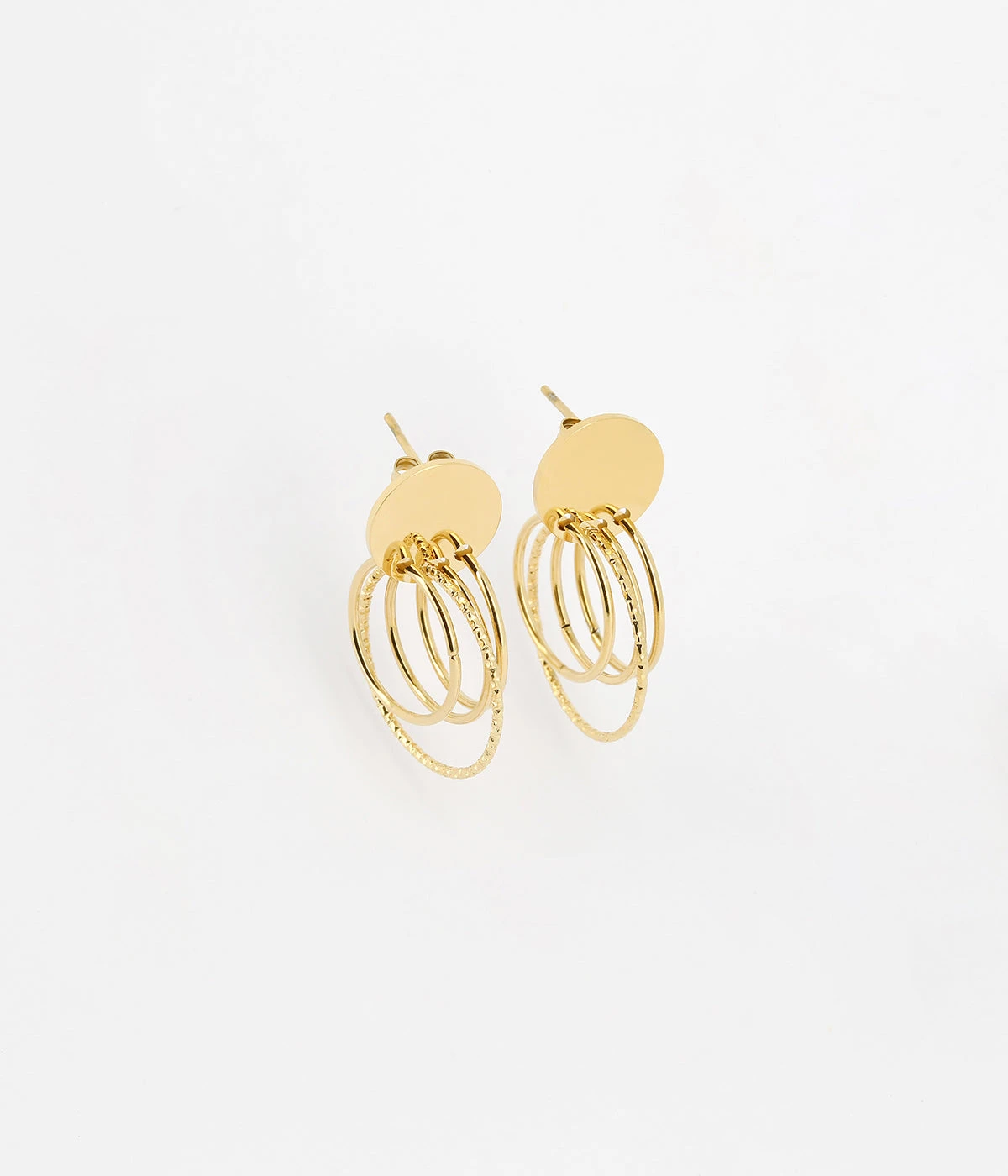 Boucles D'oreilles Oaken (Acier Doré) 3 Boucles D'oreilles Oaken (Acier Doré)