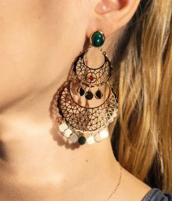 Boucles D'oreilles Esmeralda (Acier Doré) -Zagbijoux Boutique SEL18543 01RED P