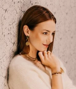 Boucles D'oreilles Anyato (Acier Doré) -Zagbijoux Boutique SEL18551 01WHT 1