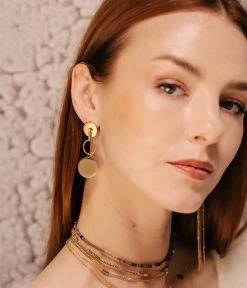 Boucles D'oreilles Anyato (Acier Doré) -Zagbijoux Boutique SEL18551 01WHT 2