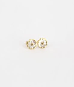Boucles D'oreilles Fleur (Acier Doré)