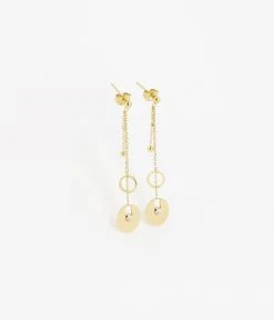 Boucles D'oreilles Ambre (Acier Doré)