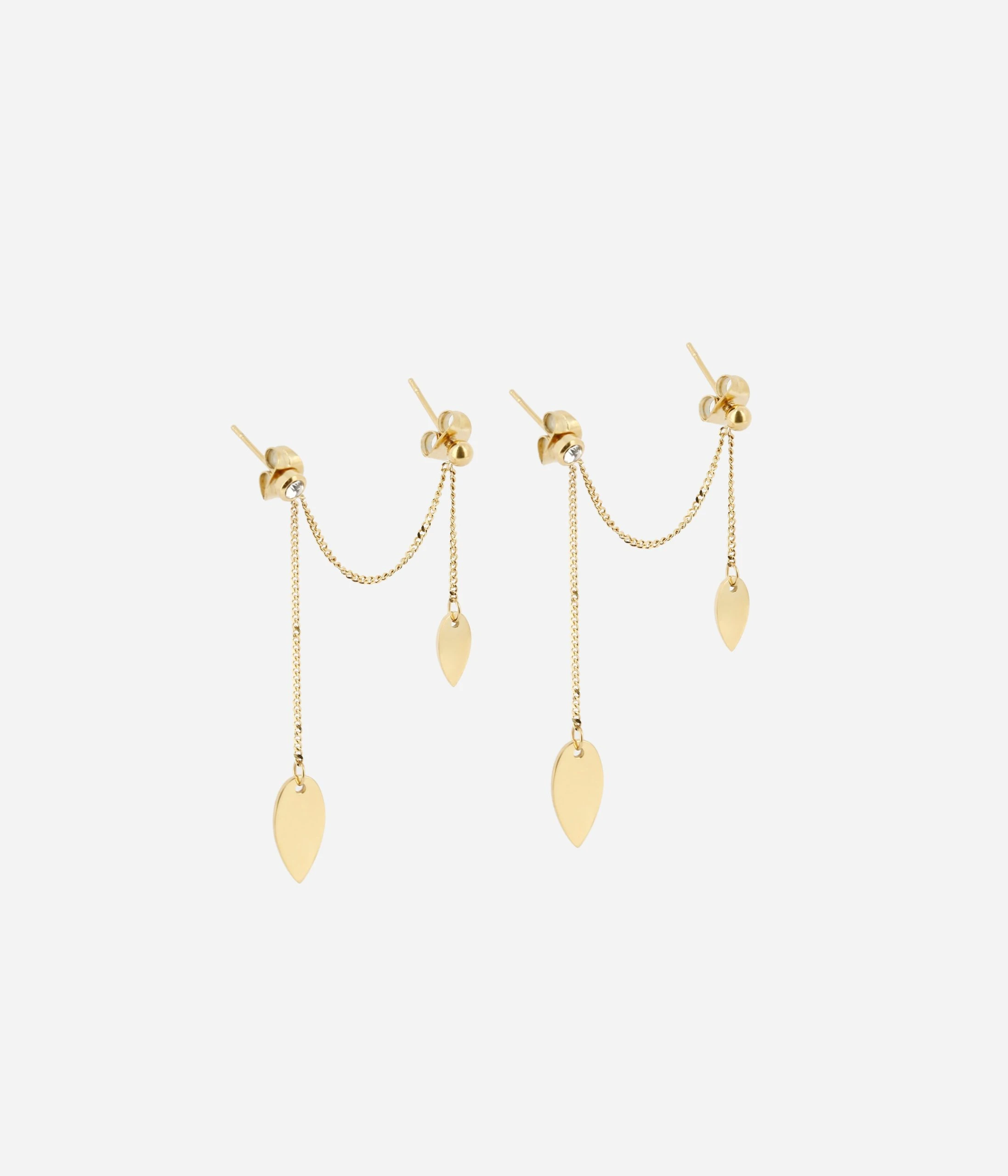 Boucles D'oreilles Swing (Acier Doré) 3 Boucles D'oreilles Swing (Acier Doré)