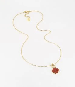 Sautoir Trifolium (Acier Doré) -Zagbijoux Boutique SNM16496 01RED WEB