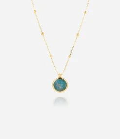 Collier Pearl (Acier Doré) -Zagbijoux Boutique SNM18338 01BLU WEB