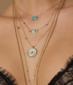Collier Occhio (Acier Doré) -Zagbijoux Boutique SNM20173 01SEL P2