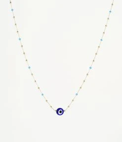Collier Bodrum (Acier Doré) -Zagbijoux Boutique SNS14091 01BLU WEB