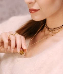 Collier Trifolium (Acier Doré) -Zagbijoux Boutique SNS16496 01CFE