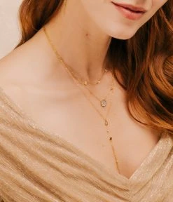 Collier Leyva (Acier Doré) 5 Collier Leyva (Acier Doré) -Zagbijoux Boutique SNS18296 01WHT P