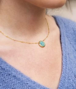 Collier Pearly (Acier Doré) 13 Collier Pearly (Acier Doré) -Zagbijoux Boutique SNS18338 01AQU P