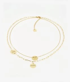 Collier Multi Charm Hope (Acier Doré)