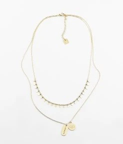 Collier Amulettes (Acier Doré)