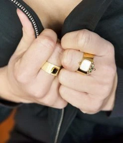 Bague Elisabeth (Acier Doré) -Zagbijoux Boutique SRL19749 01SEL P2