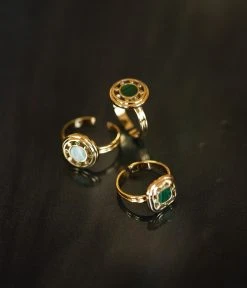 Bague Gasby (Acier Doré) 13 Bague Gasby (Acier Doré) -Zagbijoux Boutique SRM19812 01GRN NM1