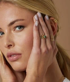 Bague Maleya (Acier Doré) -Zagbijoux Boutique SRM19983 01GRN P2