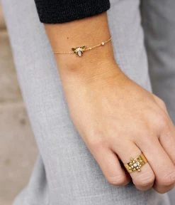 Bague Clara (Acier Doré) -Zagbijoux Boutique SRR18111 01WHT P1