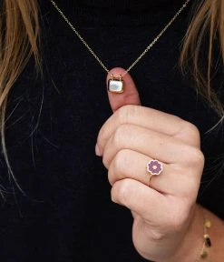 Bague Fleur (Acier Doré) -Zagbijoux Boutique SRR18280 01RED P