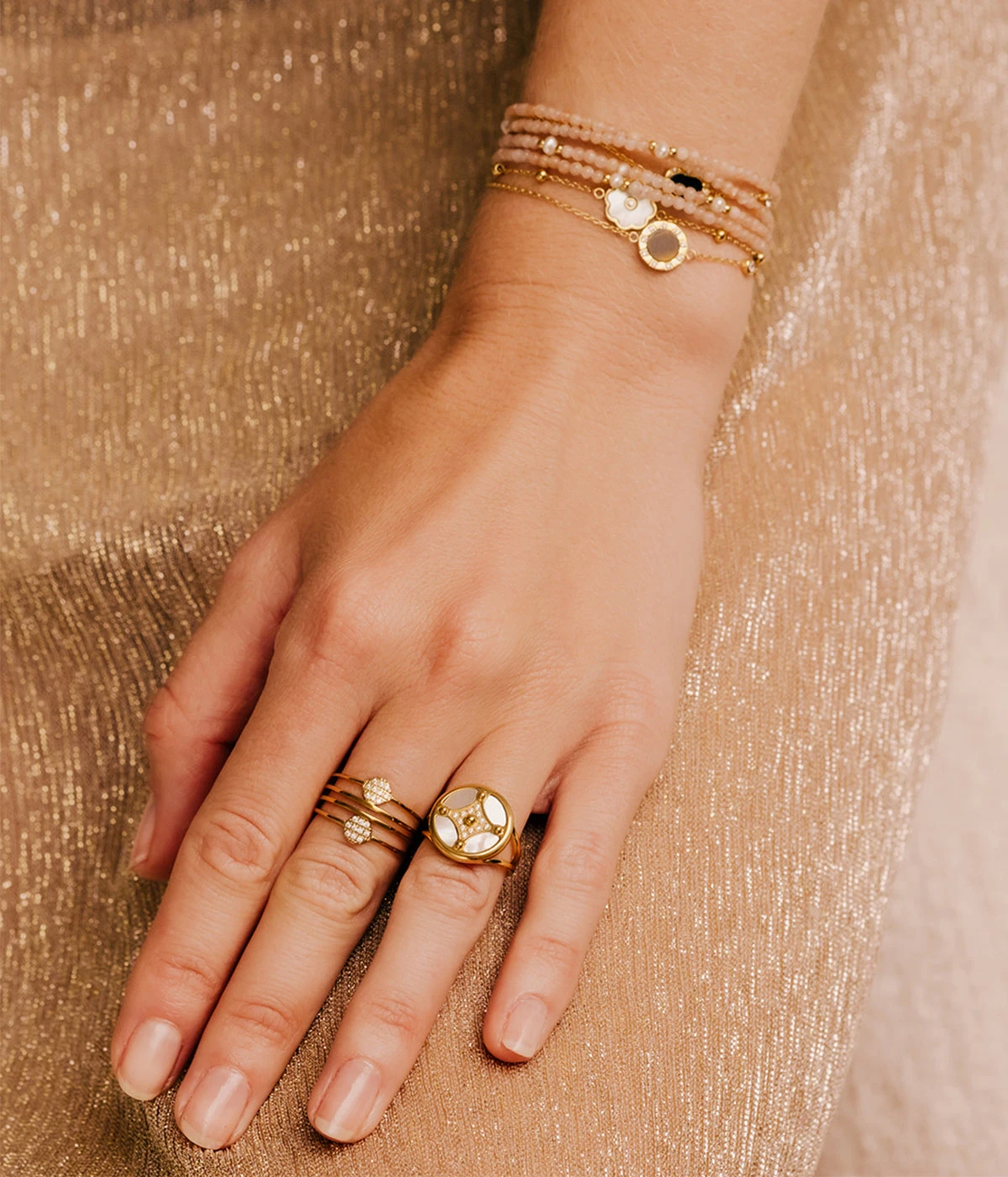 Bague Suzin (Acier Doré) 4 Bague Suzin (Acier Doré) – Image 2