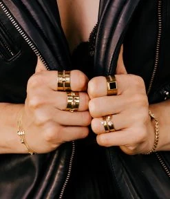 Bague Holly (Acier Doré) -Zagbijoux Boutique SRR18518 01BLK P