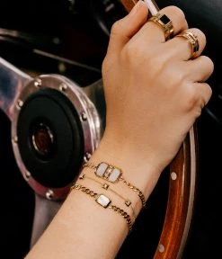 Bague Holly (Acier Doré) -Zagbijoux Boutique SRR18518 01BLK P3