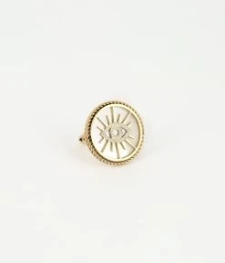 Bague Abydos (Acier Doré) -Zagbijoux Boutique bague abydos acier dore blanc