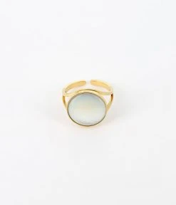 Bague Akilah (Acier Doré) -Zagbijoux Boutique bague akilah acier dore nacre
