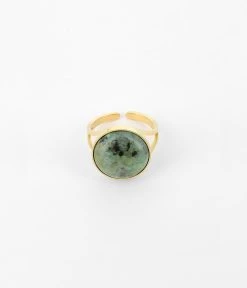 Bague Akilah (Acier Doré) -Zagbijoux Boutique bague akilah acier dore turquoise africaine