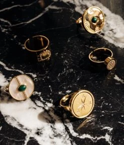 Bague Baleria (Acier Doré) -Zagbijoux Boutique bague baleria acier dore nature morte