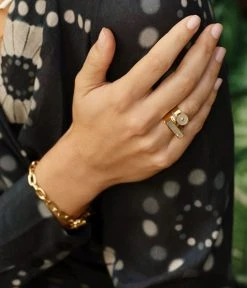 Bague Barrette (Acier Doré) -Zagbijoux Boutique bague barrette acier dore nacre 1 portee