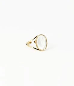 Bague Cornelia (Acier Doré) -Zagbijoux Boutique bague cornelia acier dore nacre