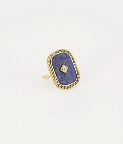 Bague Elijah (Acier Doré) -Zagbijoux Boutique bague elijah acier dore lapis lazuli