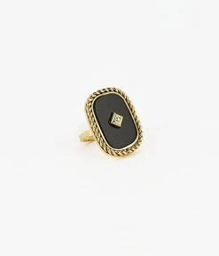 Bague Elijah (Acier Doré) -Zagbijoux Boutique bague elijah acier dore noir