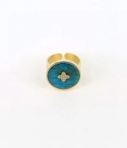 Bague Héra (Acier Doré) -Zagbijoux Boutique bague hera acier dore apatite