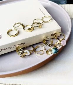 Bague Irina (Acier Doré) -Zagbijoux Boutique bague irina acier dore nature morte