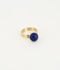 Bague Mish (Acier Doré) -Zagbijoux Boutique bague mish acier dore lapis lazuli