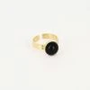 Bague Mish (Acier Doré) -Zagbijoux Boutique bague mish acier dore onyx noir