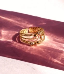 Bague Ninon (Acier Doré) -Zagbijoux Boutique bague ninon acier dore nature morte