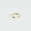 Bague Quadrito (Acier Doré) -Zagbijoux Boutique bague quadrito acier dore malachite